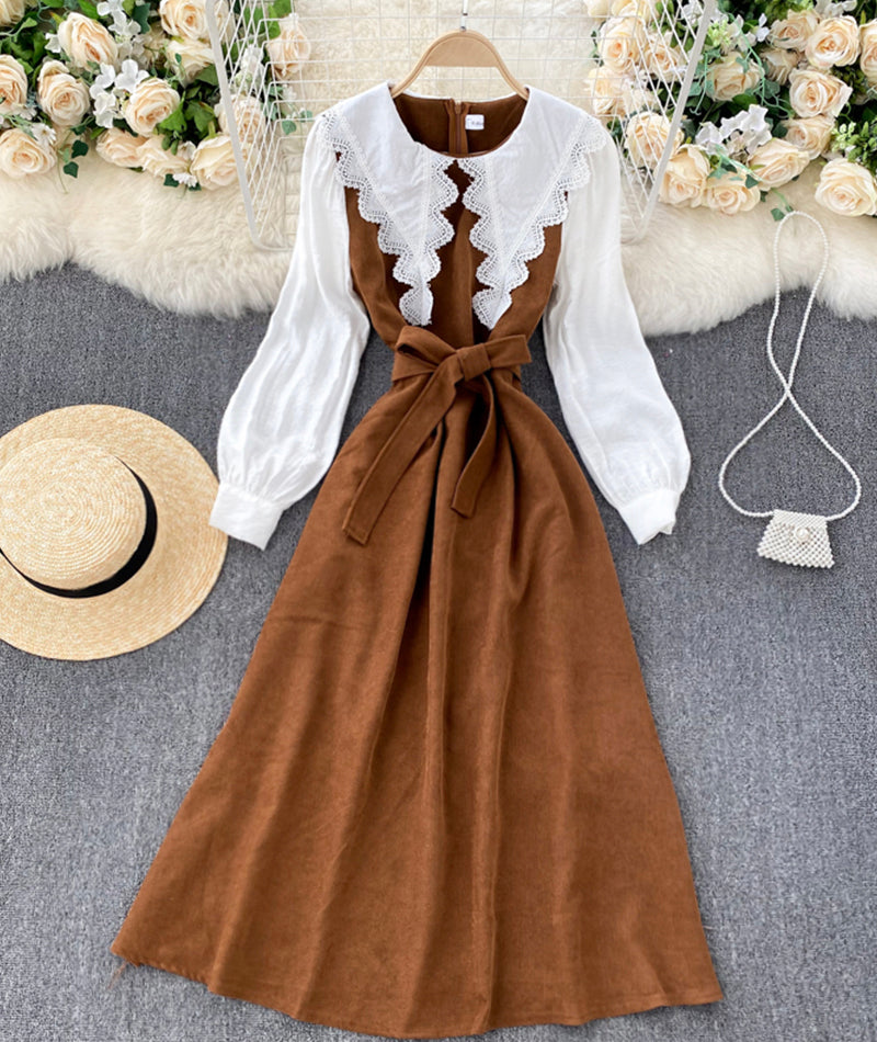 Cute A line long sleeve dress fashion dress  927