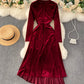 A line v neck cross irregular dress  943