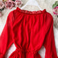 Rotes A-Linie Chiffonkleid Mode Mädchenkleid 1005