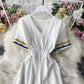 Simple v neck short dress fashion dress  702