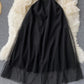 Black A line tulle short dress fashion dress  732