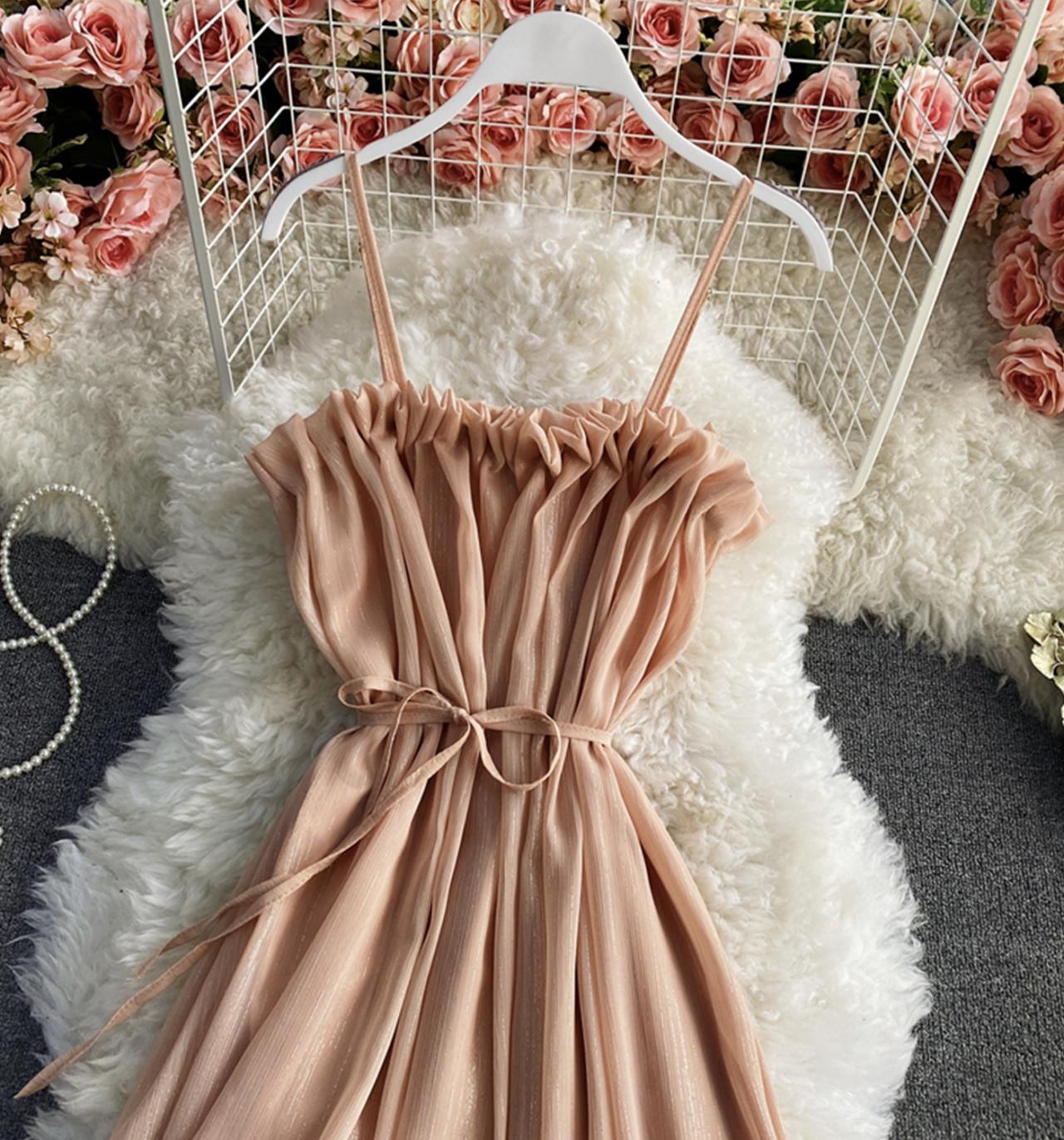 Cute pink chiffon short dress fashion dress  723
