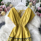 Cute v neck short dress fashion dress  701