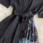Black A line short dress fashion dress  729