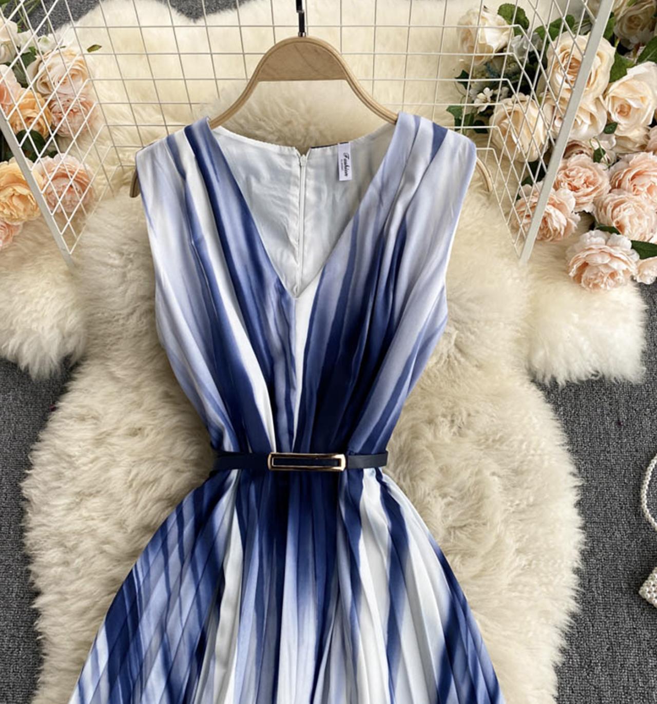 Stylish v neck A line dress fashion dress  704