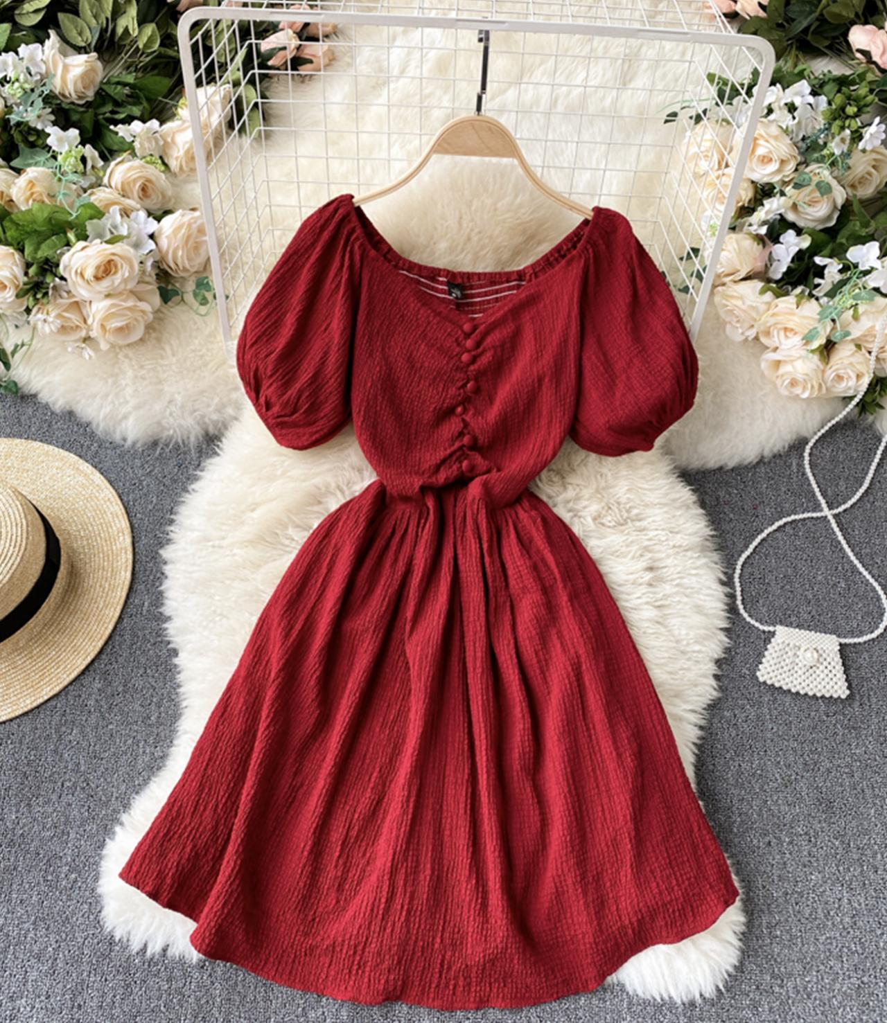 Cute v neck short dress fashion dress  737