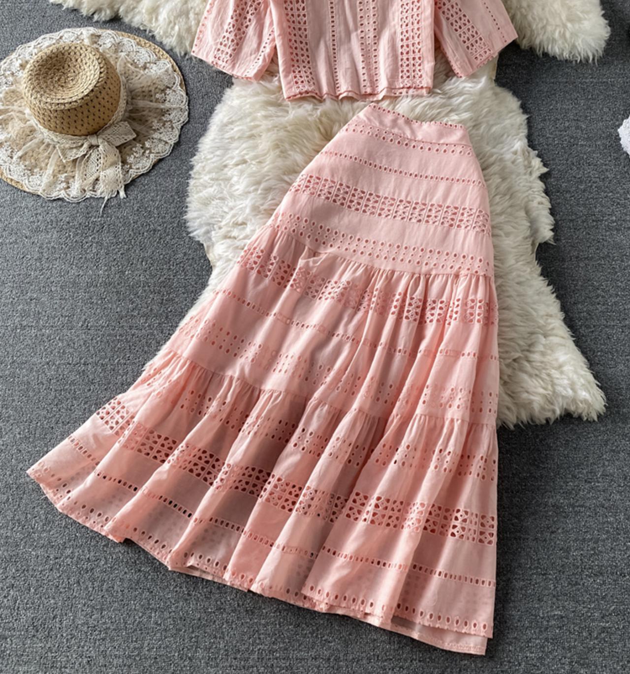Cute A line two pieces dress fashion dress  710