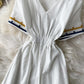 Simple v neck short dress fashion dress  702
