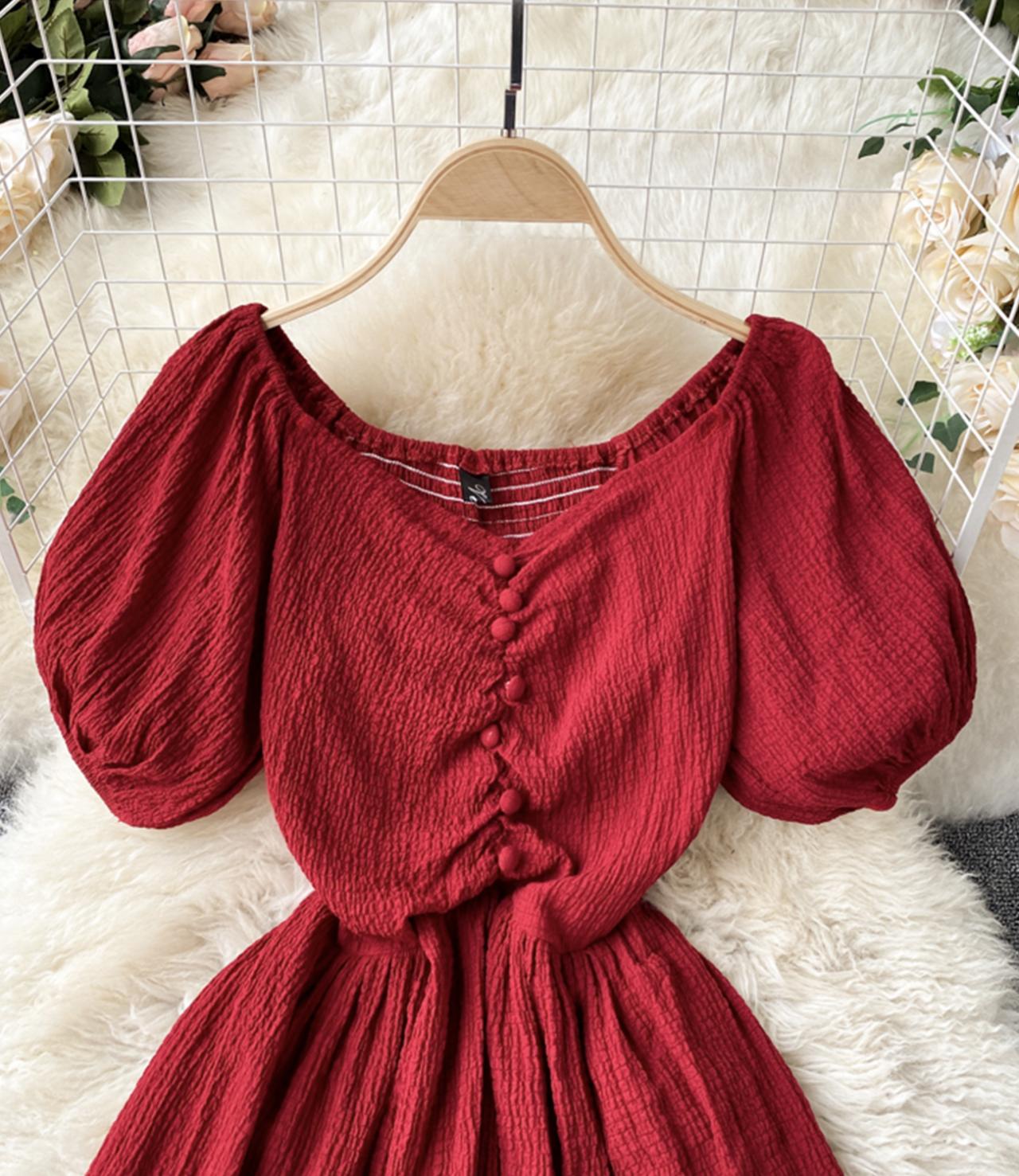 Cute v neck short dress fashion dress  737