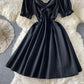 Schwarzes kurzes Partykleid in A-Linie 715
