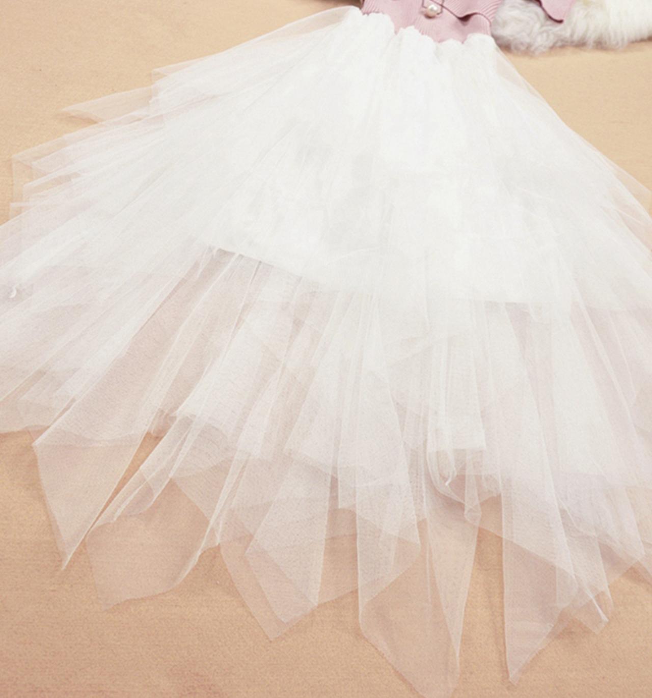 Süßes schulterfreies Kleid aus Tüll Modekleid 725