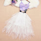 Robe courte en tulle à col en V et jolie robe tendance 718