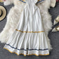 Simple v neck short dress fashion dress  702