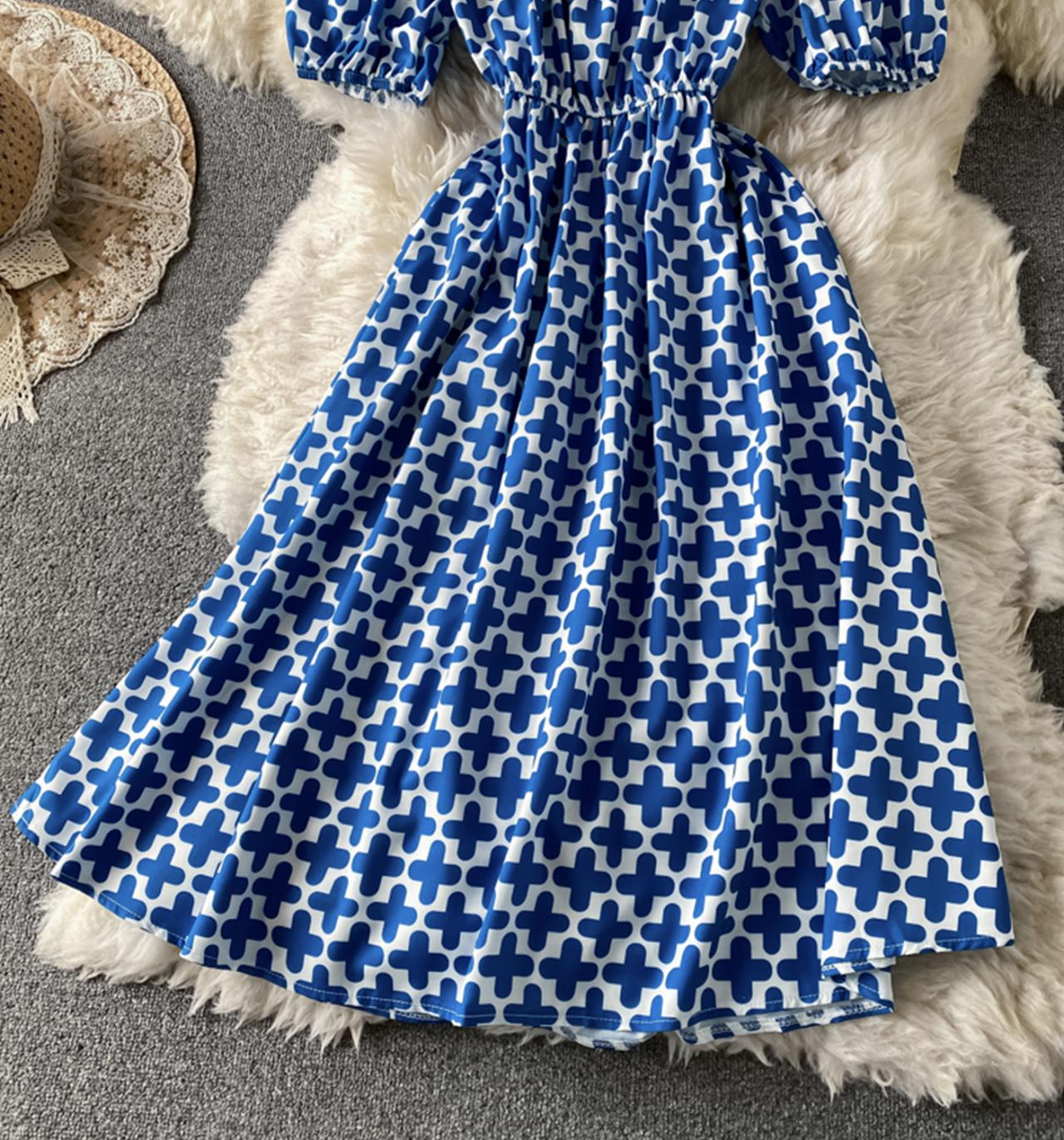 Cute A line round neck dress back bow dress dress  706