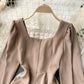 Cute long sleeve dress lace up dress  738