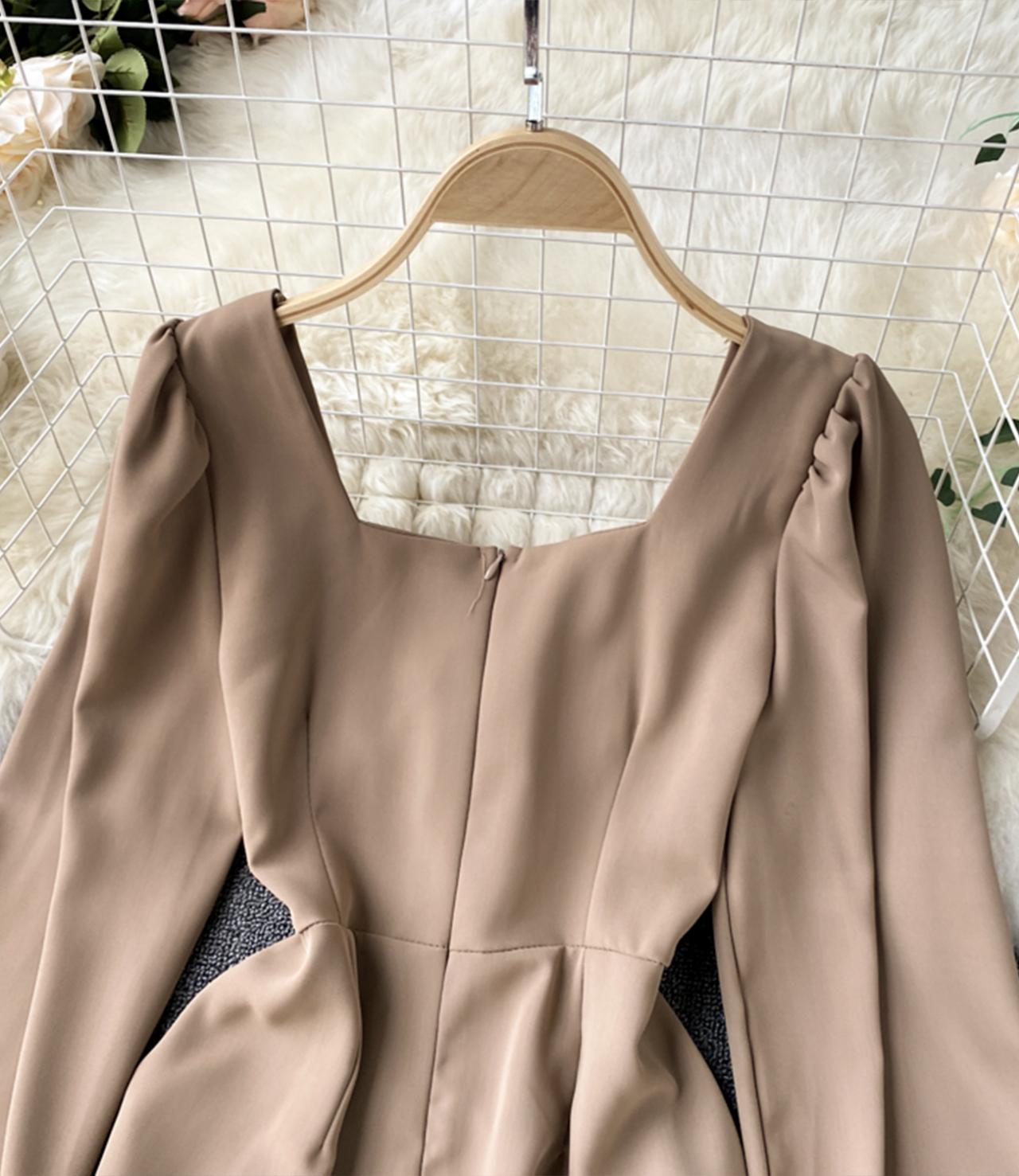 Cute long sleeve dress lace up dress  738