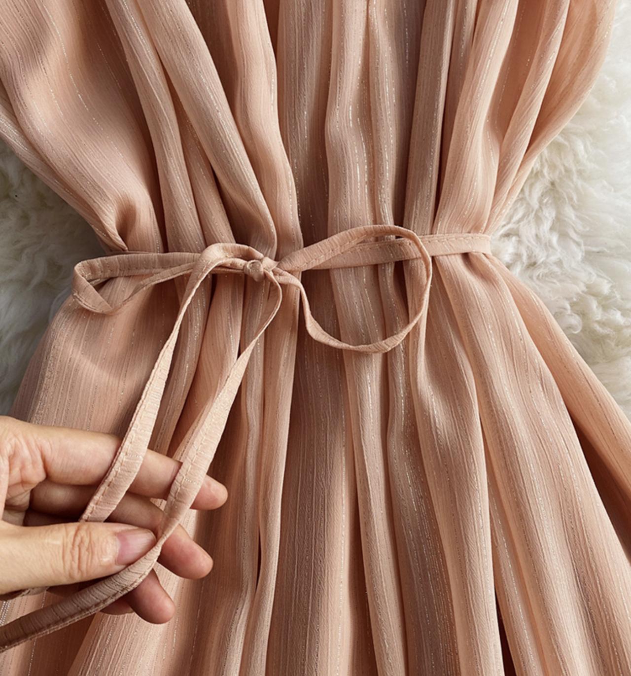 Cute pink chiffon short dress fashion dress  723