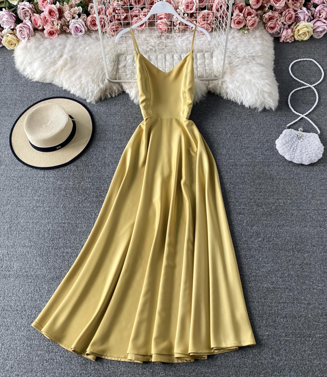 Simple A line v neck dress fashion dress  739