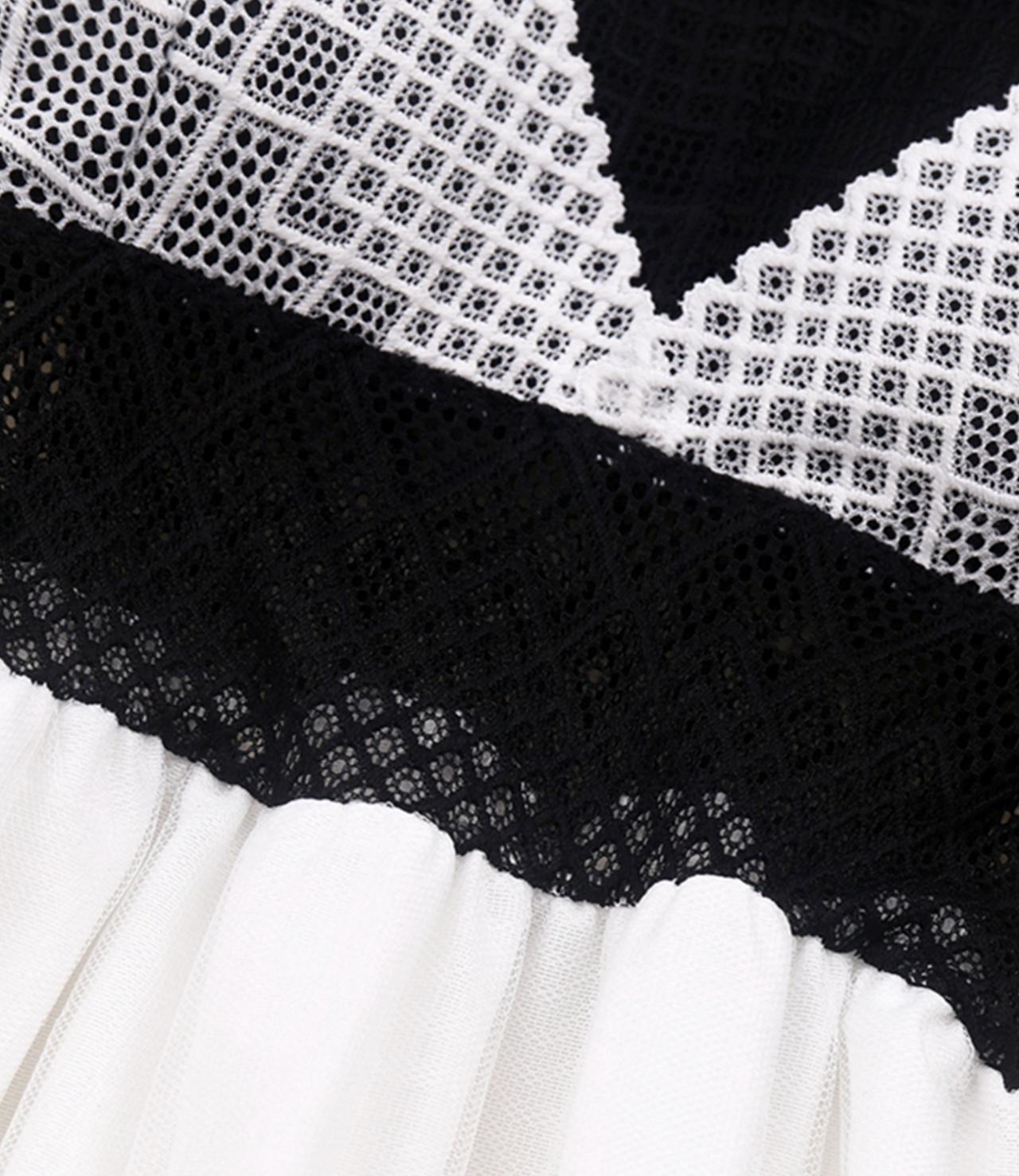 A line v neck lace short dress fashion dress  720