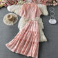 Cute A line two pieces dress fashion dress  710