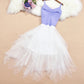 Robe courte en tulle à col en V et jolie robe tendance 718