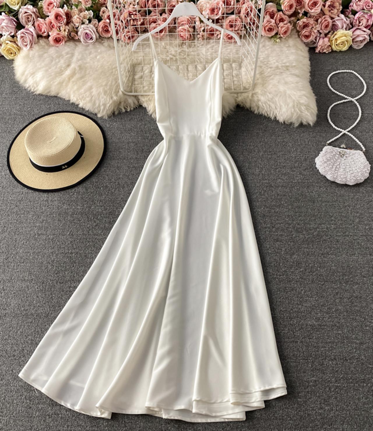 Simple A line v neck dress fashion dress  739