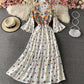 Cute A line embroidered dress  734