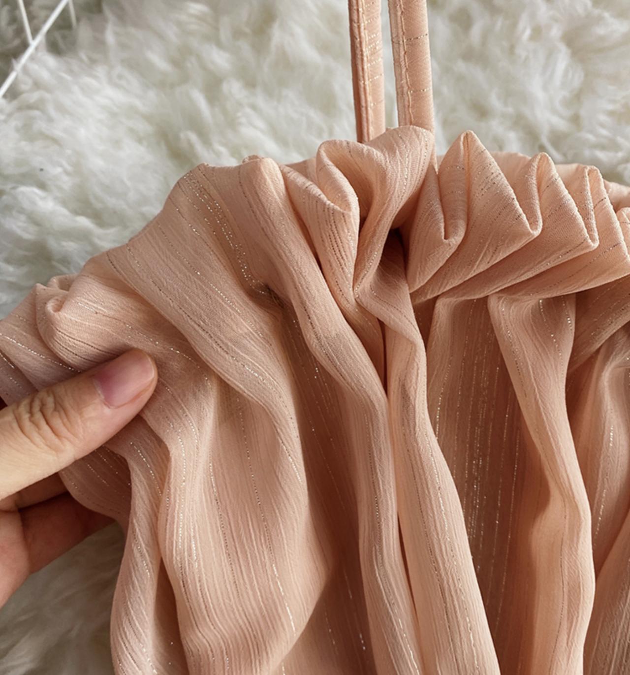 Cute pink chiffon short dress fashion dress  723