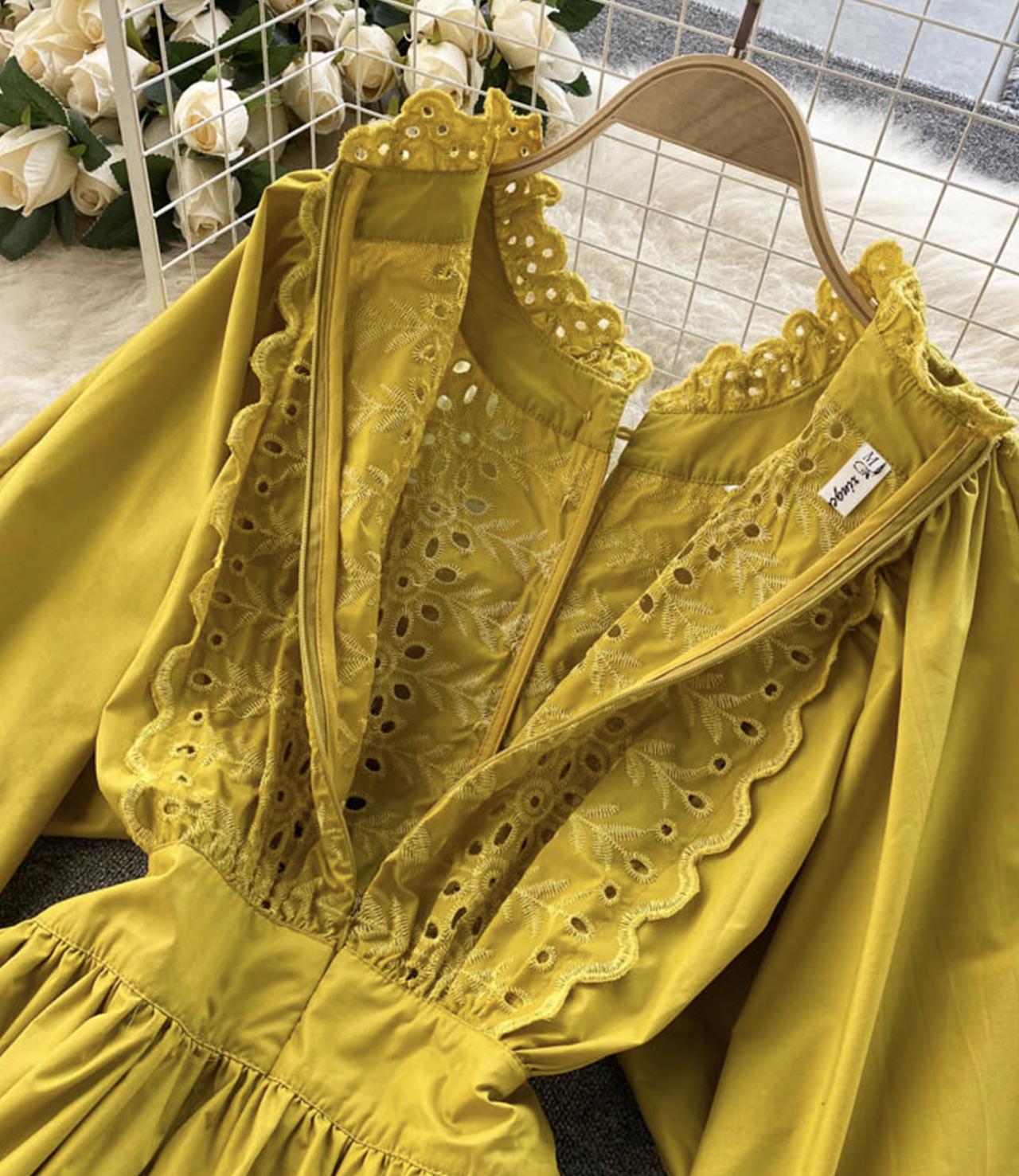 Cute A line long sleeve dress fashion dress  736