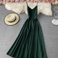 Simple A line v neck dress fashion dress  739