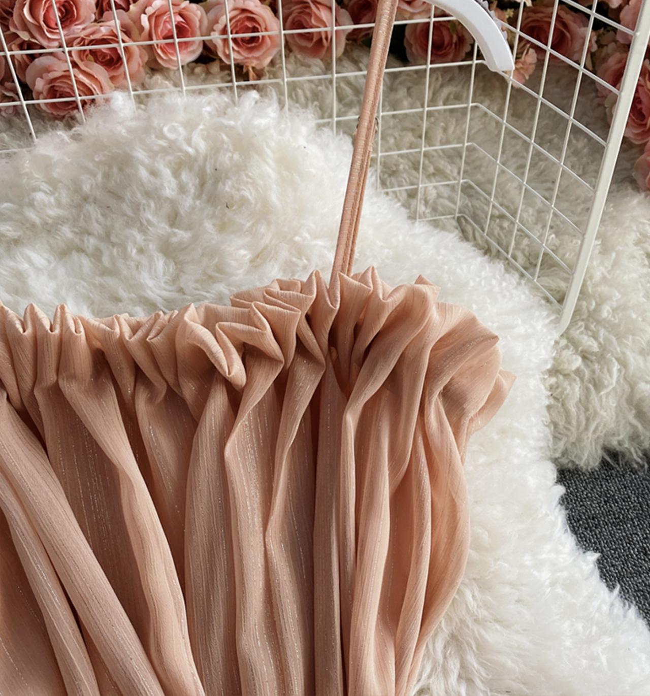 Cute pink chiffon short dress fashion dress  723