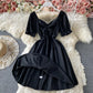 Schwarzes kurzes Partykleid in A-Linie 715