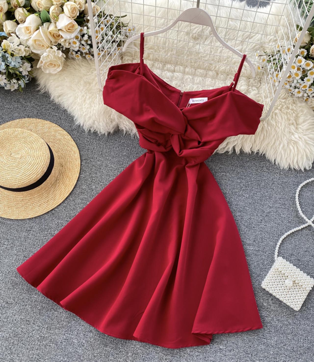 Cute A line short dress fashion dress  733