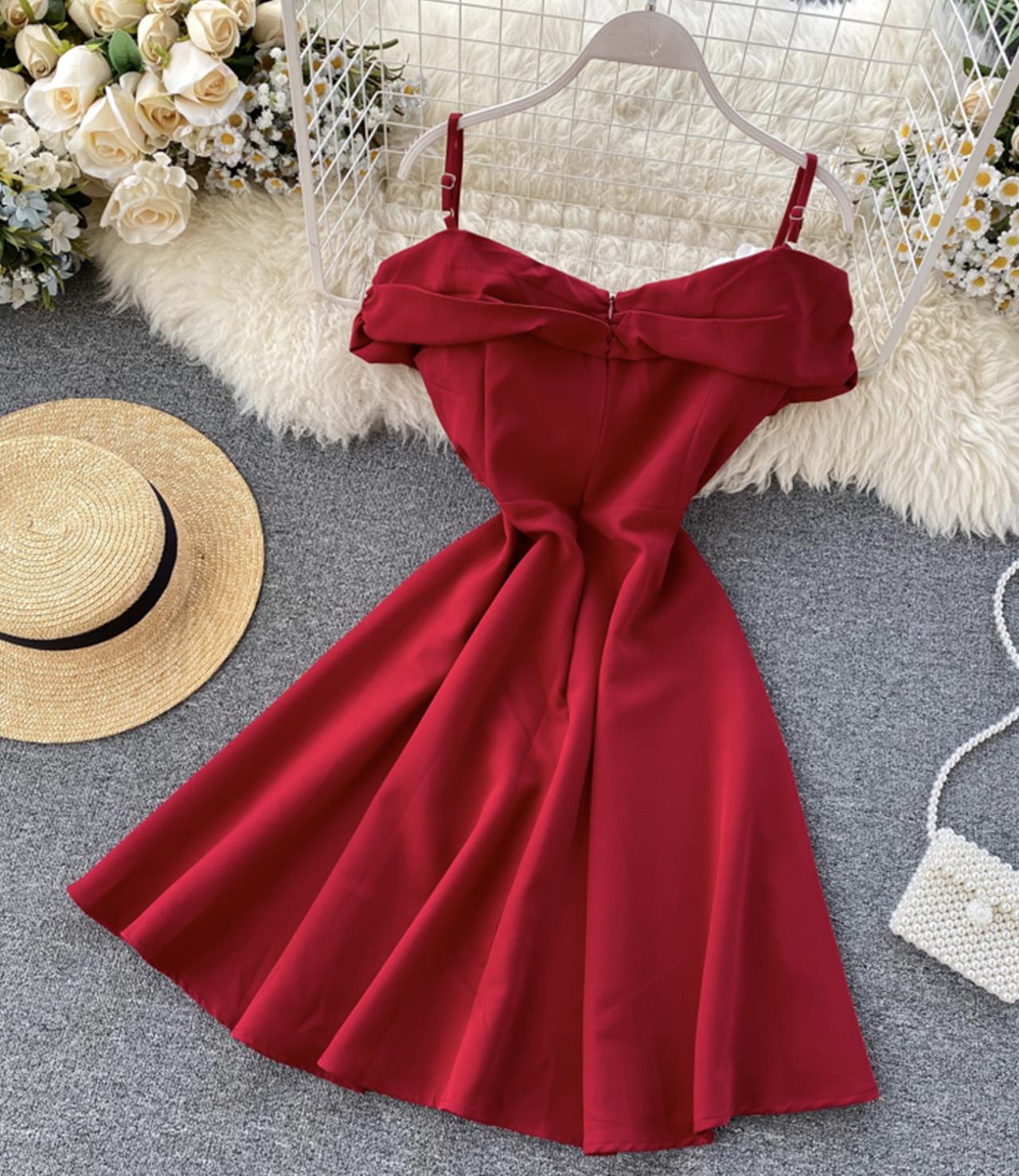 Cute A line short dress fashion dress  733