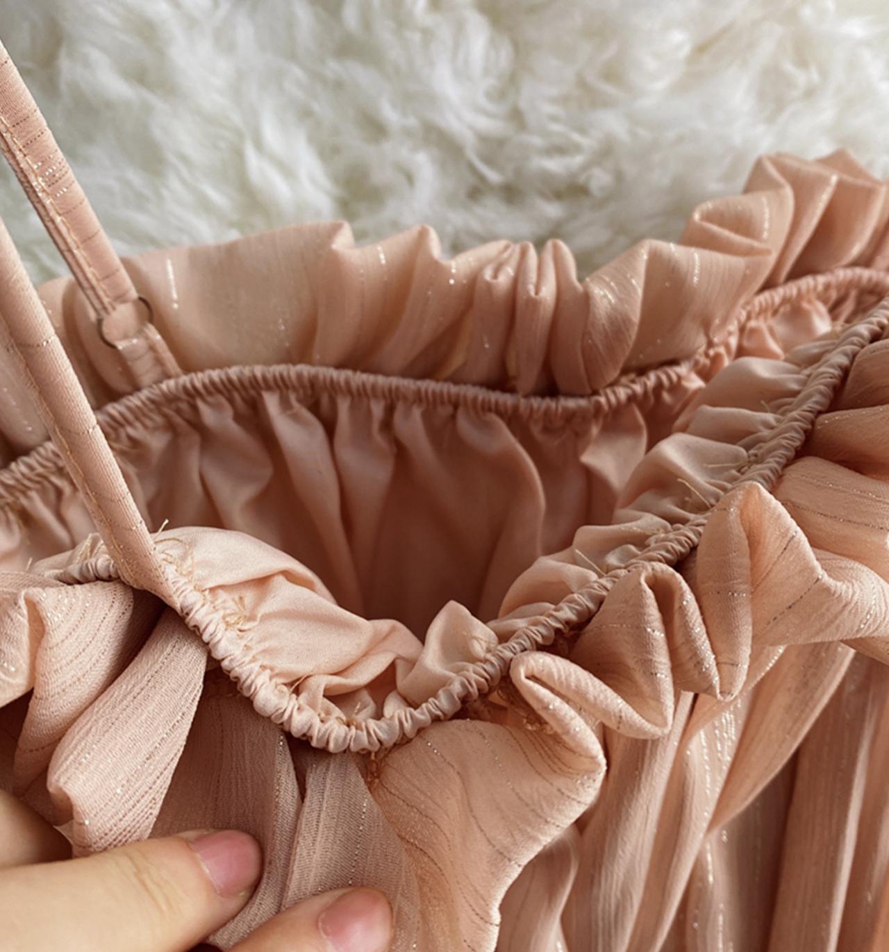 Cute pink chiffon short dress fashion dress  723