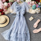 Cute tulle sequins short dress fashion dress  735