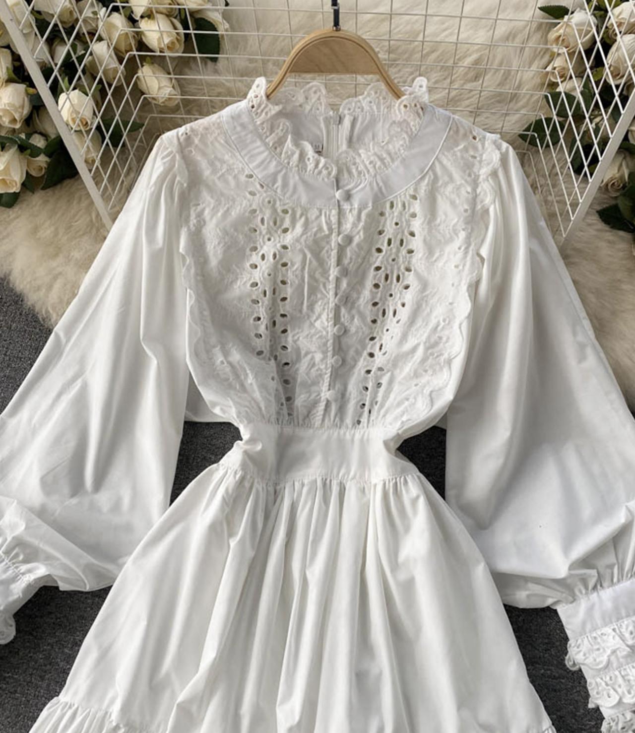 Cute A line long sleeve dress fashion dress  736