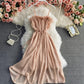 Cute pink chiffon short dress fashion dress  723