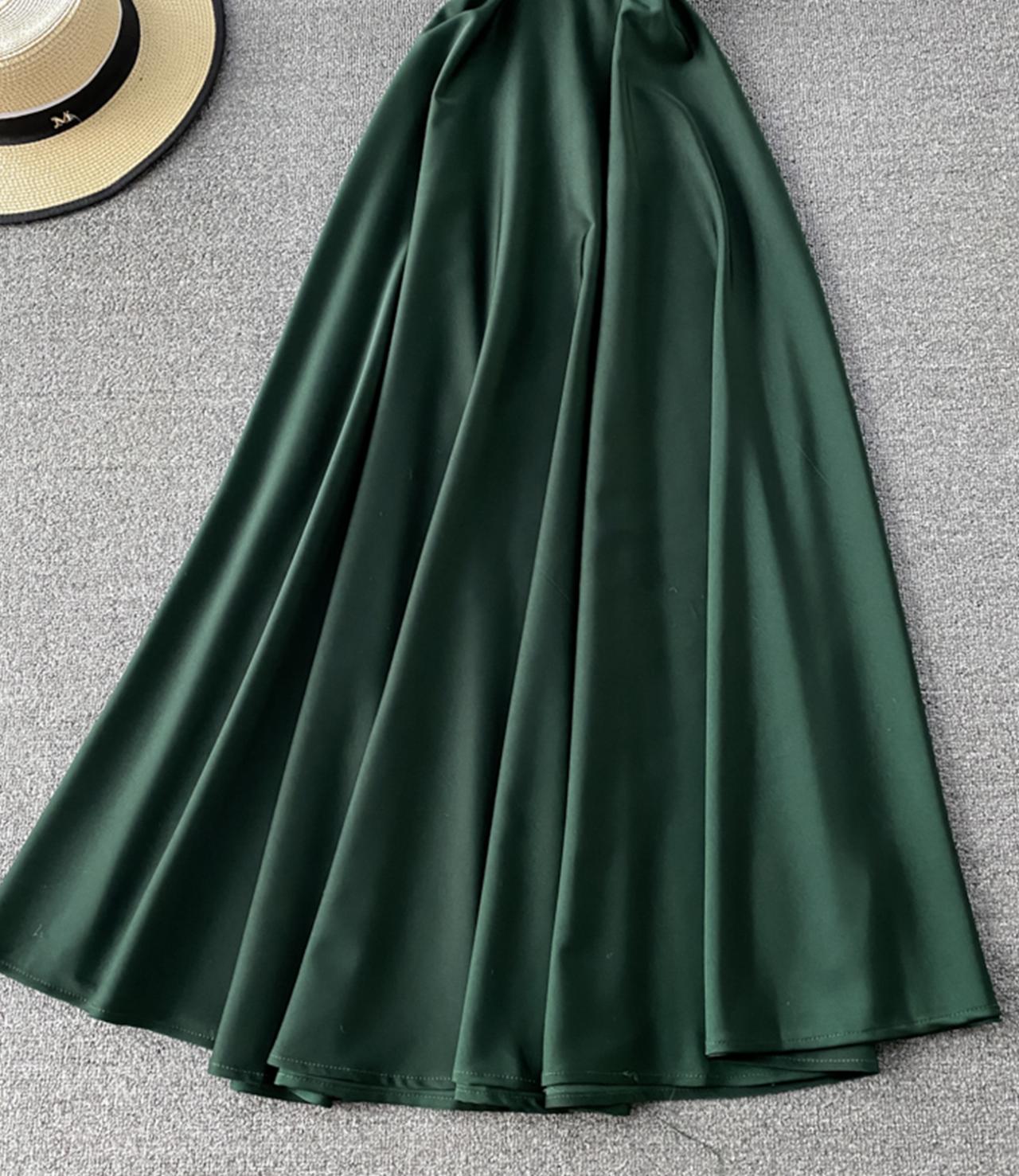 Simple A line v neck dress fashion dress  739