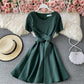 Cute A line round neck short dress  703