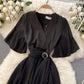 A line v neck chiffon dress fashion dress  697
