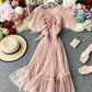 Cute tulle sequins short dress fashion dress  735