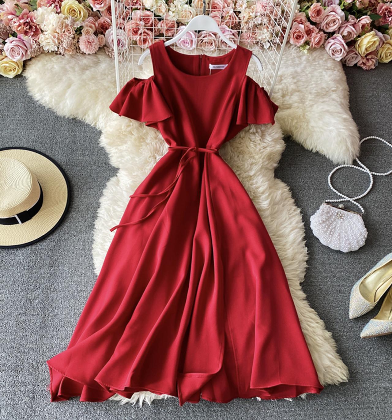 Cute A line short dress fashion dress  696