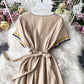 Simple v neck short dress fashion dress  702