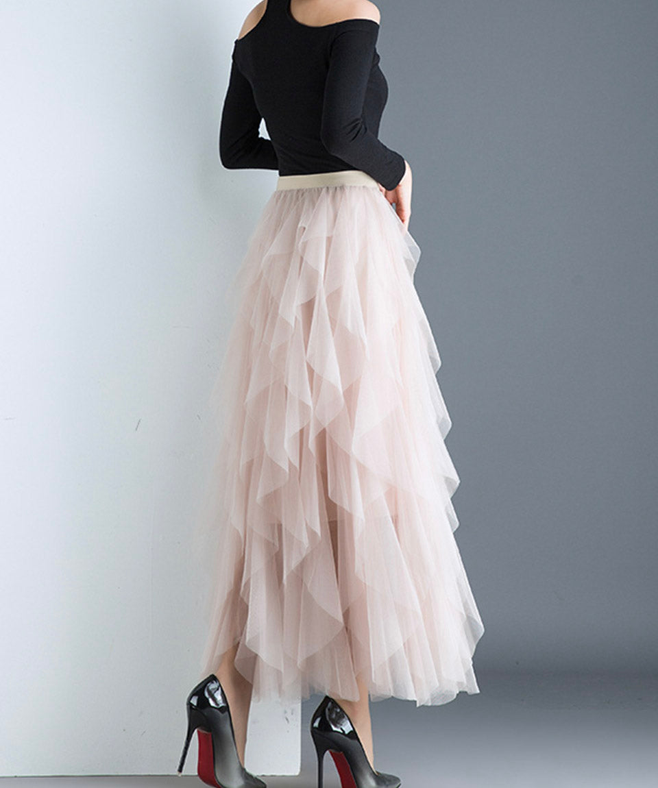 Jupe en tulle irrégulière pour fille, modèle tendance 3504