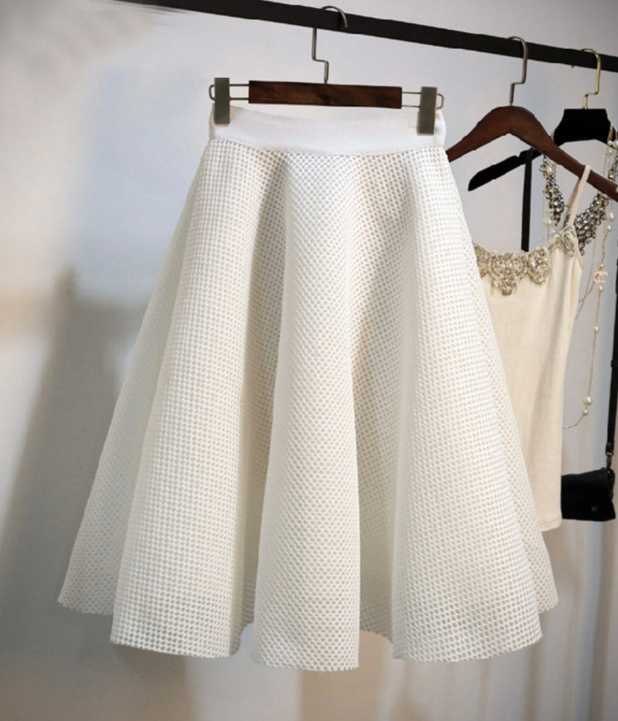 Stylish A line skirt white/black skirt  3505