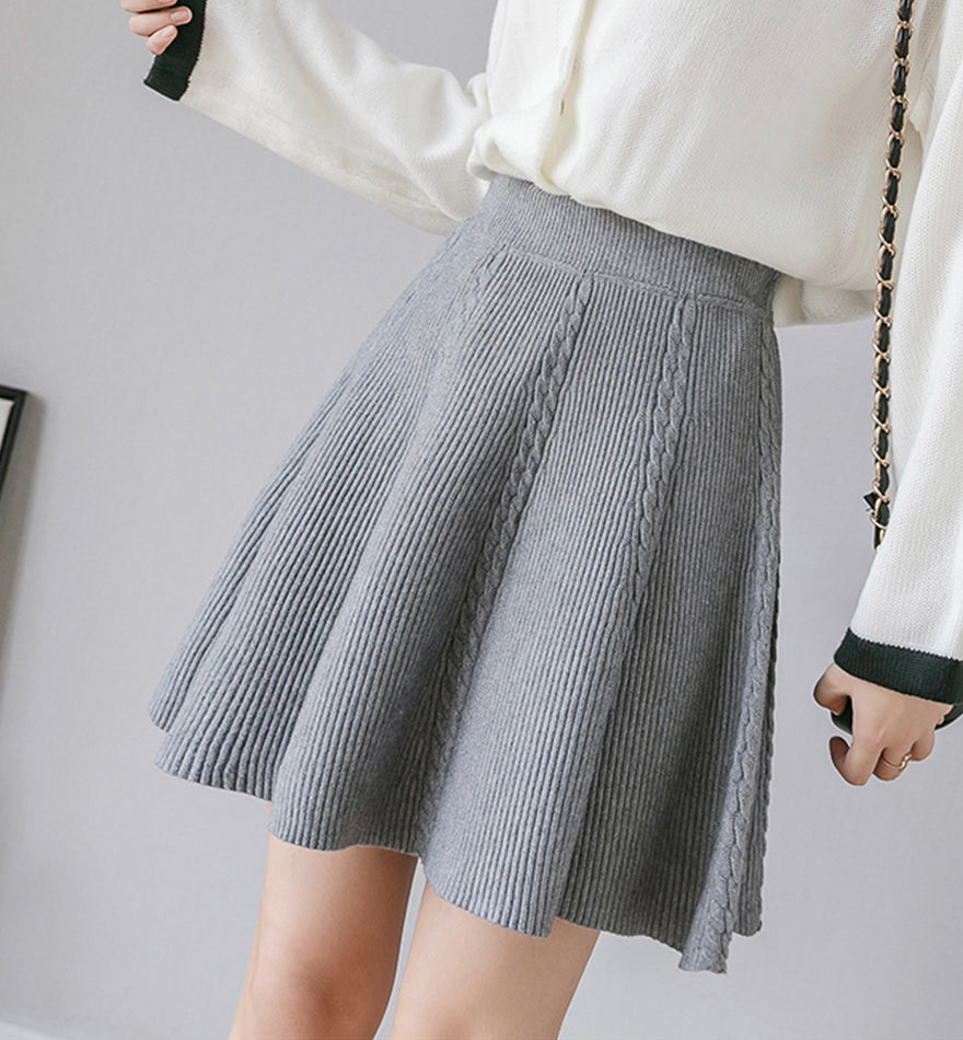 Cute knitted skirt short skirt  3476