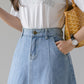 Simple A line denim skirt  3485