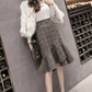 Stylish irregular plaid skirt  3475