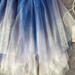 A line irregular tulle skirt gradient color skirt  3493